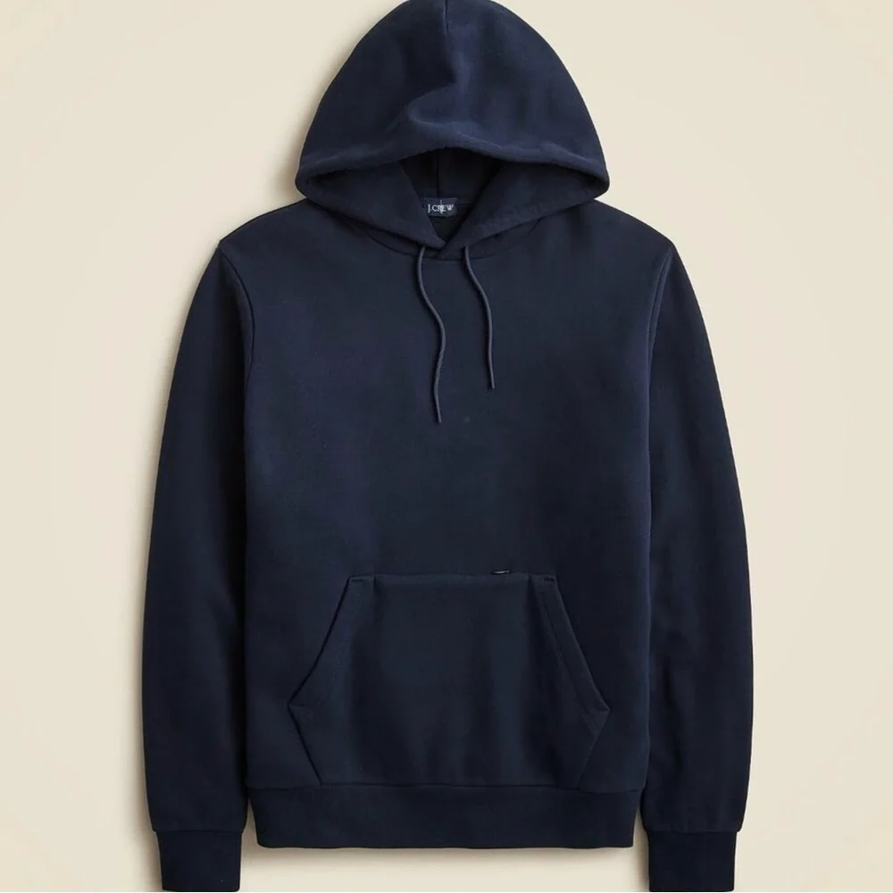J. Crew Summit 11 oz. Soft-knit Fleece Hoodie Sweatshirt Navy Blue